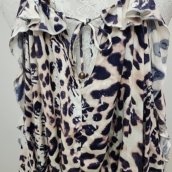 Vintage Havana Women's Cold‎ Shoulder Leopard Print Top Size Small New Boho Chic - Picture 10 of 12